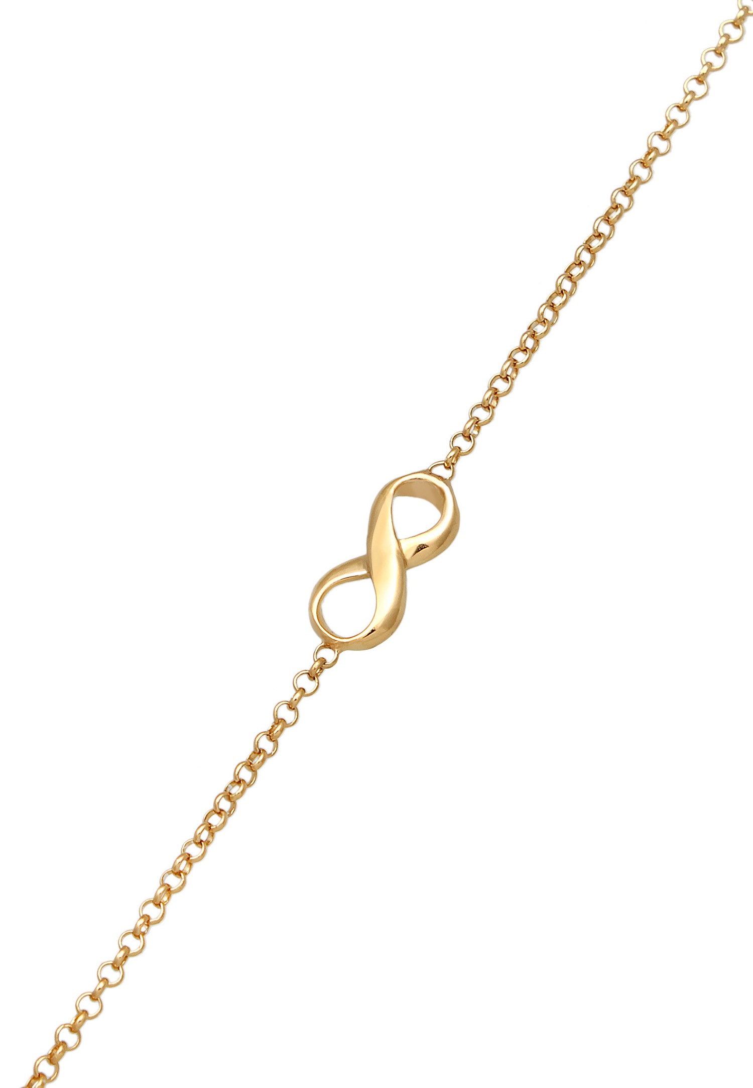 Elli Femmes chaîne à main symbole l'infini en argent sterling 925 plaqué or