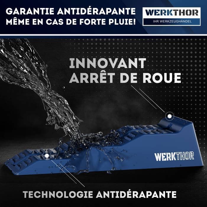 Rampas elevadoras para autocaravanas WERKTHOR (azul) - Juego de 2 | Carga máxima: 5 toneladas