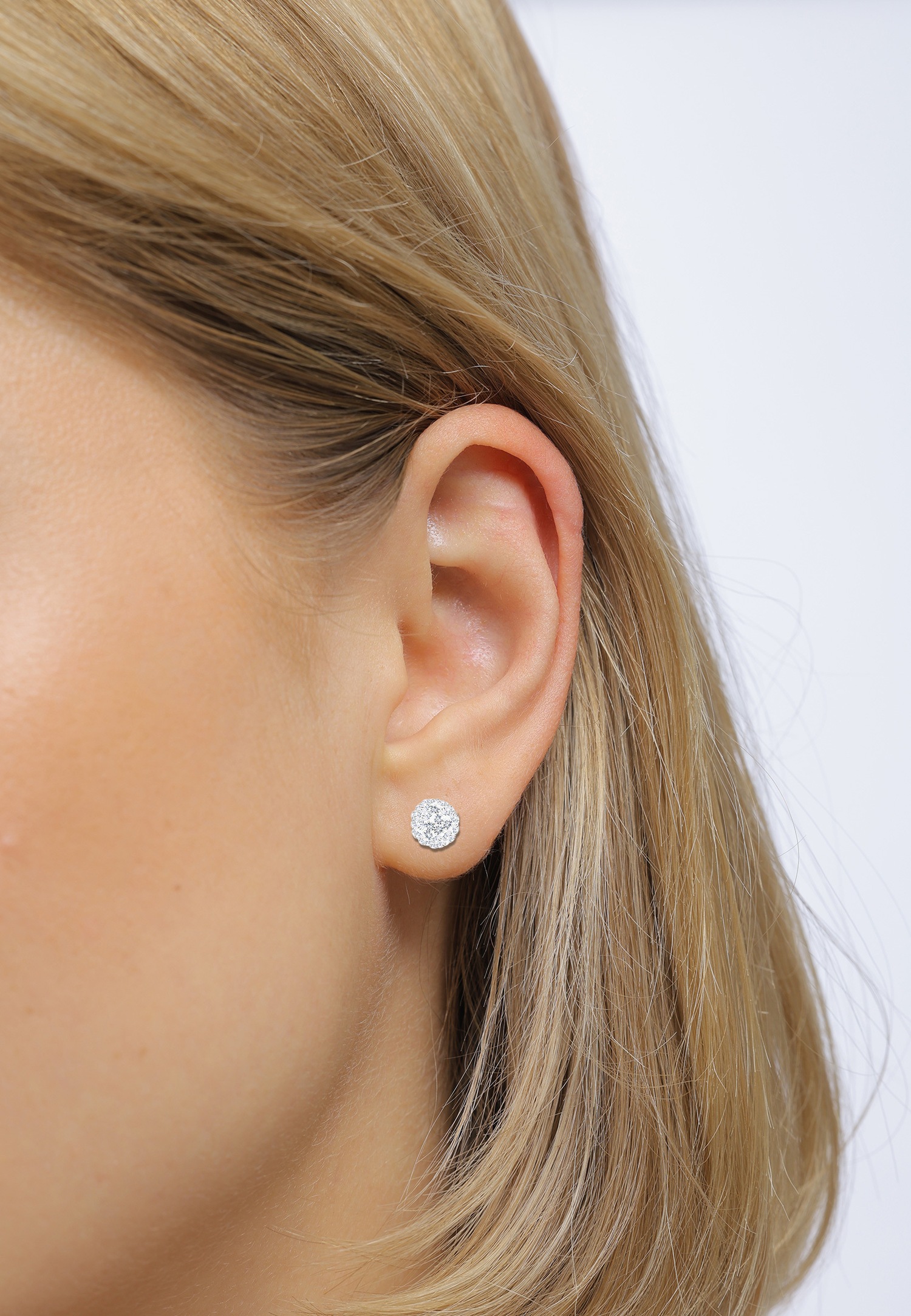 Elli Femmes Clous d'oreilles Boule Élégant avec Cristaux en Argent Sterling 925