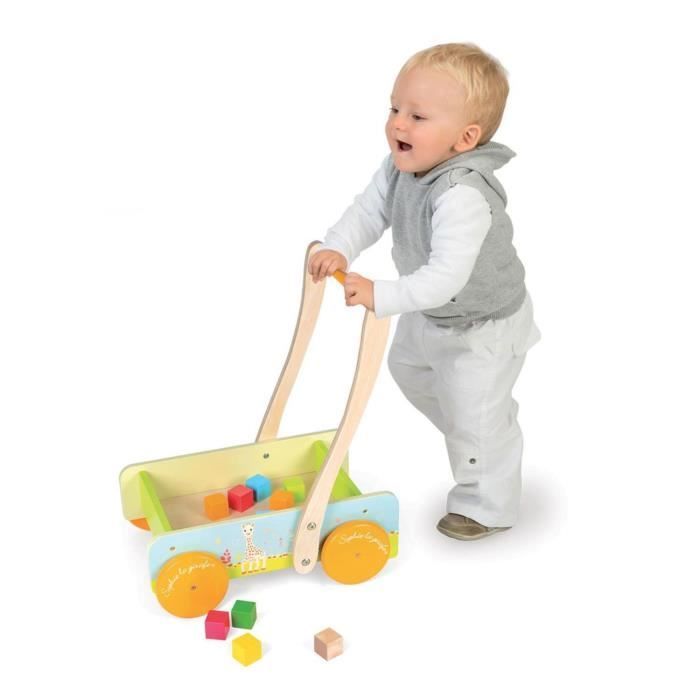 JANOD Walker - Sophie the Giraffe - 20 Wooden Cubes - Unisex - From 12 Months