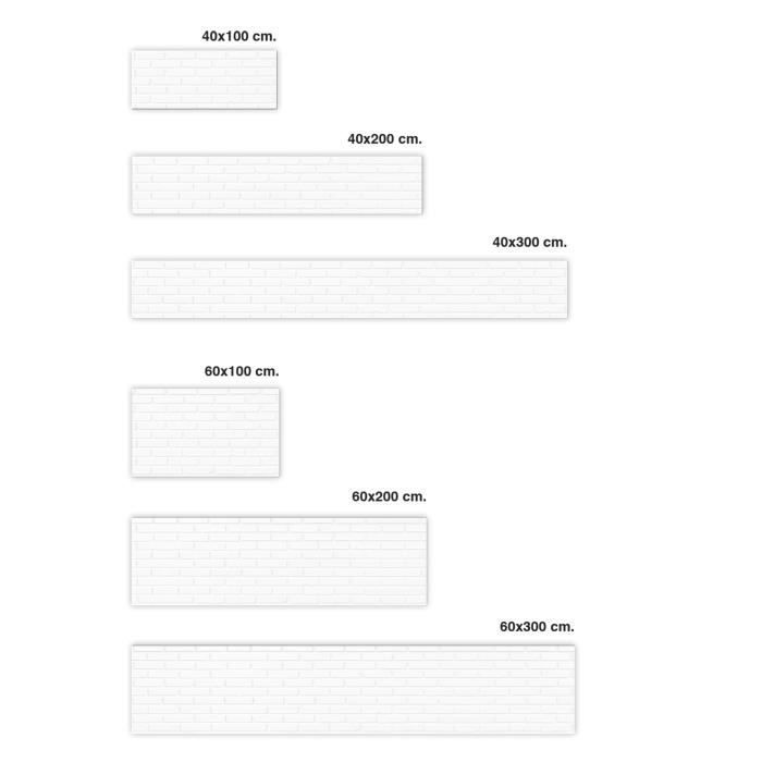 Panorama-Küchenrückwand zum Selbstkleben, Weißziegel, 40 x 200 cm – Selbstklebende Küchenrückwand – Küchenwandschutz