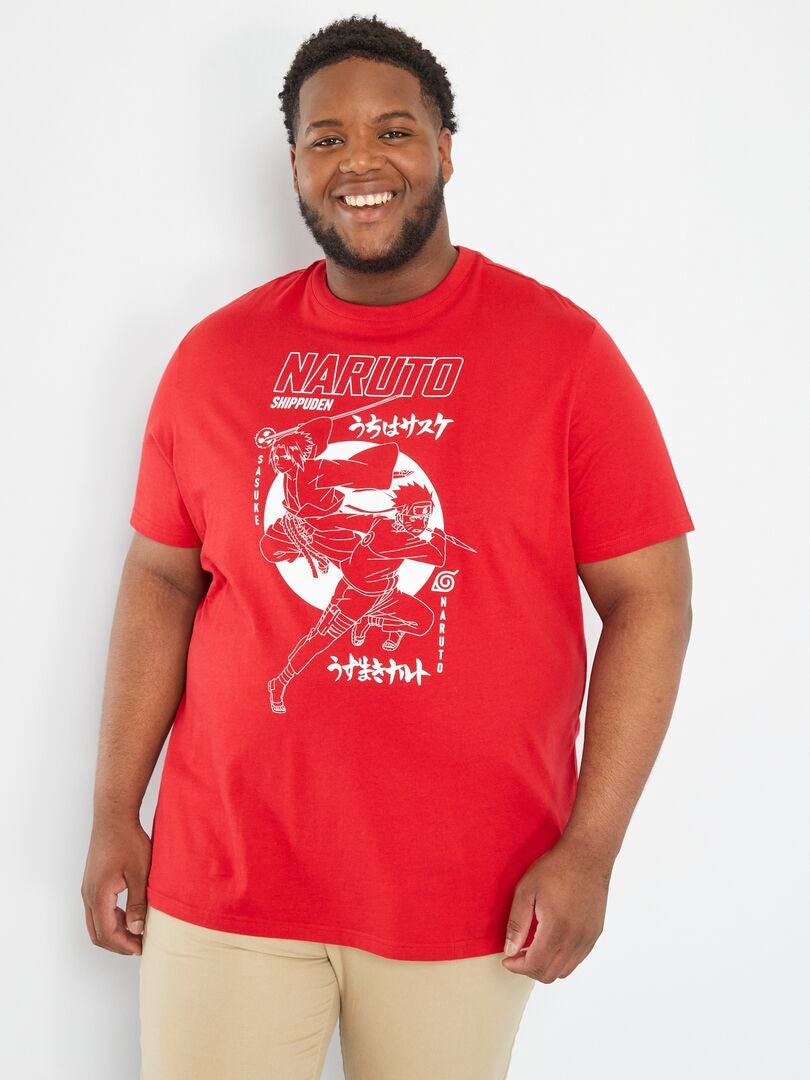 'Naruto' T-shirt met ronde hals - Oranje