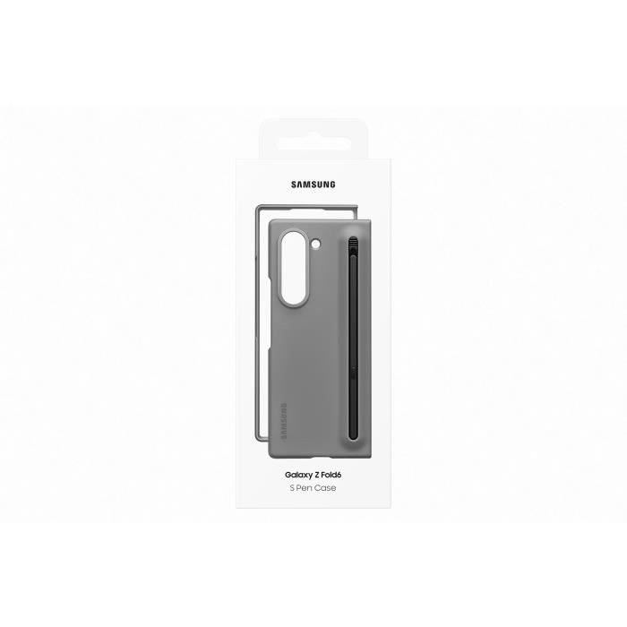 Capa e estojo cinza para Samsung Galaxy Z Fold 6 com S Pen integrada