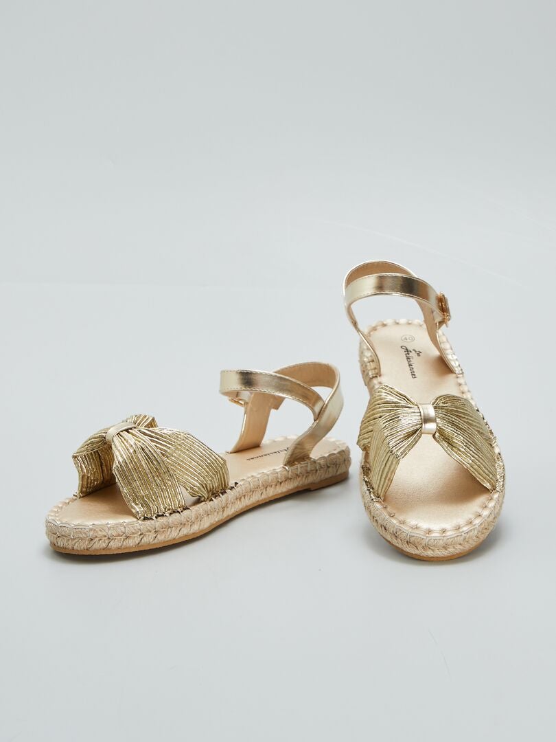 Lage gouden sandalen - BEIGE