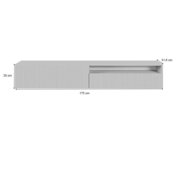 Mueble para TV con nicho - Blanco - Veldio - 175 cm