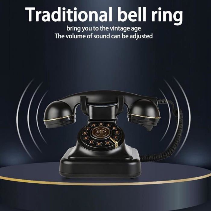 Retro vaste telefoon - SUTEO - Ouderwetse draaischijf - Volumeregeling - Snel opnieuw bellen