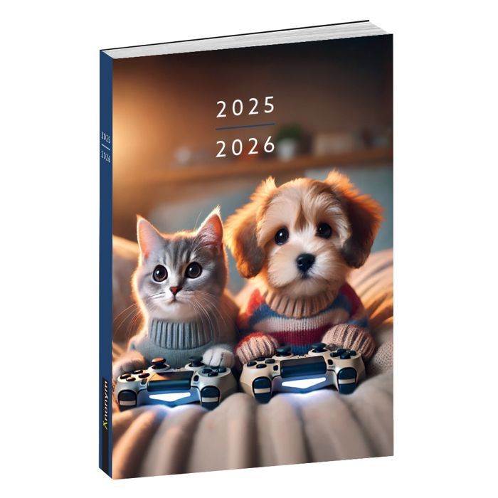 Planificador escolar de juegos para gatos y perros ANÓNIMO 2025-2026