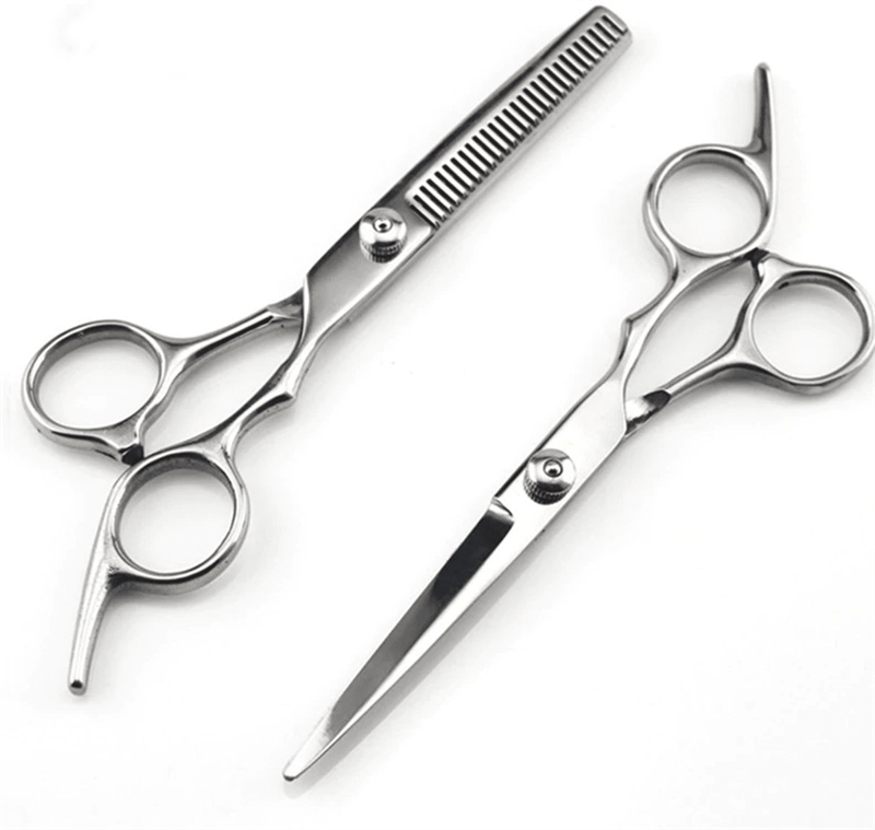 UNIQ Set de coiffure UNIQ avec deux ciseaux et une cape de coiffeur