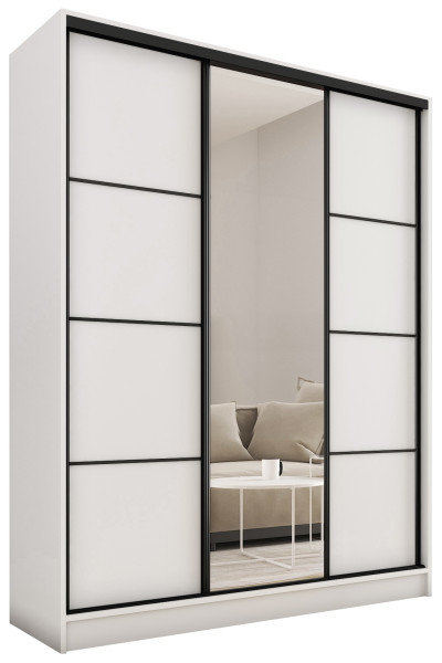 Szafa przesuwna z lustrem 150 cm LOFT biała