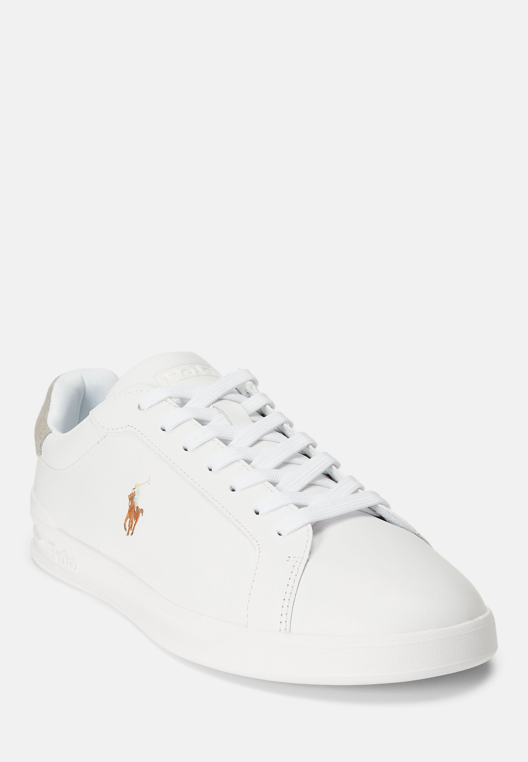 Polo Ralph Lauren HERITAGE COURT II LEATHER TRAINER - Scarpe da ginnastica - bianco/grigio