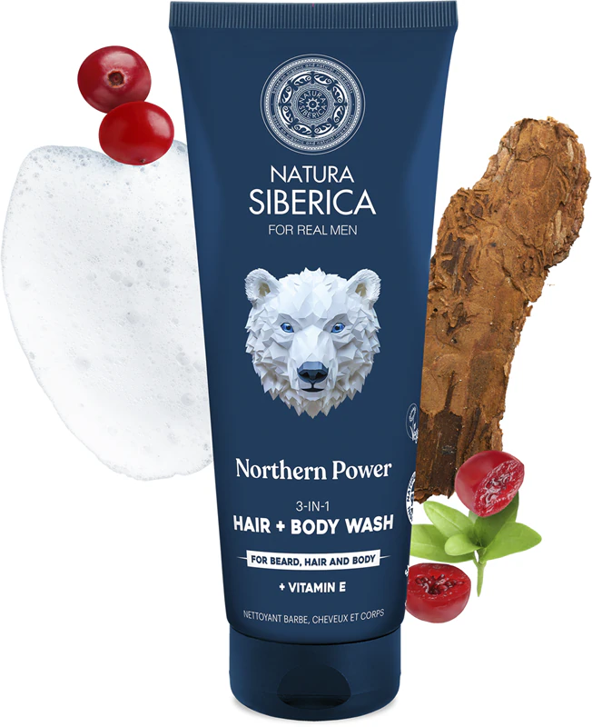 Natura Siberica Arctic Wild Northern Power Haar-, Baard- en Lichaamsreinigingsgel