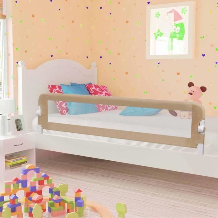 Barandilla portátil para cama infantil - 180 x 42 cm, color topo -GAR