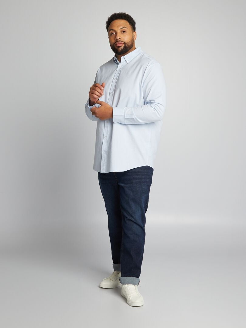 Jeans med lige ben og 5 lommer - L34 - BLÅ