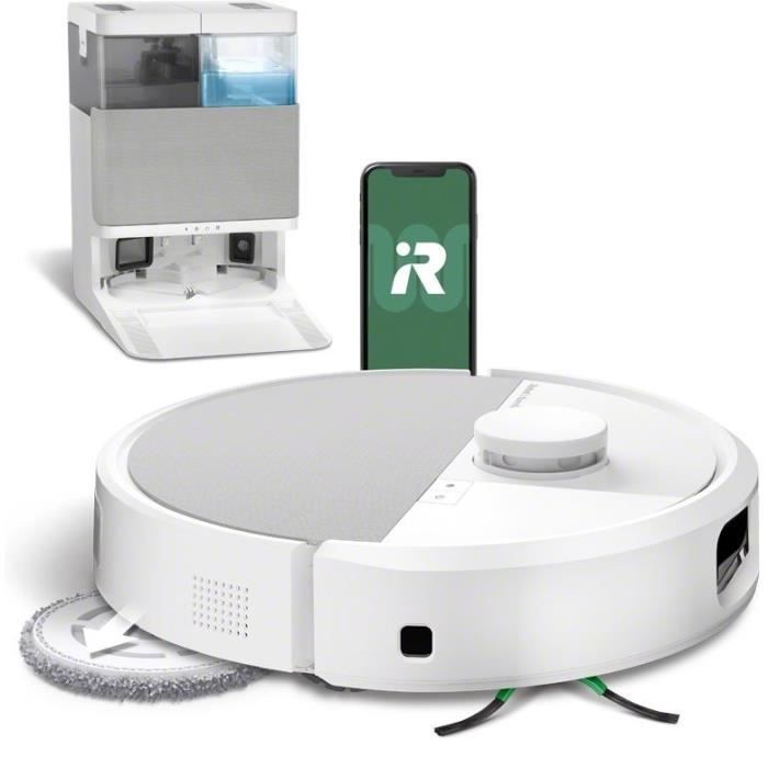 iRobot Roomba Plus 505 Combo + AutoWash - Multifunctional Base - Warm Air Wash and Dry Mop Pads - PrecisionVision AI