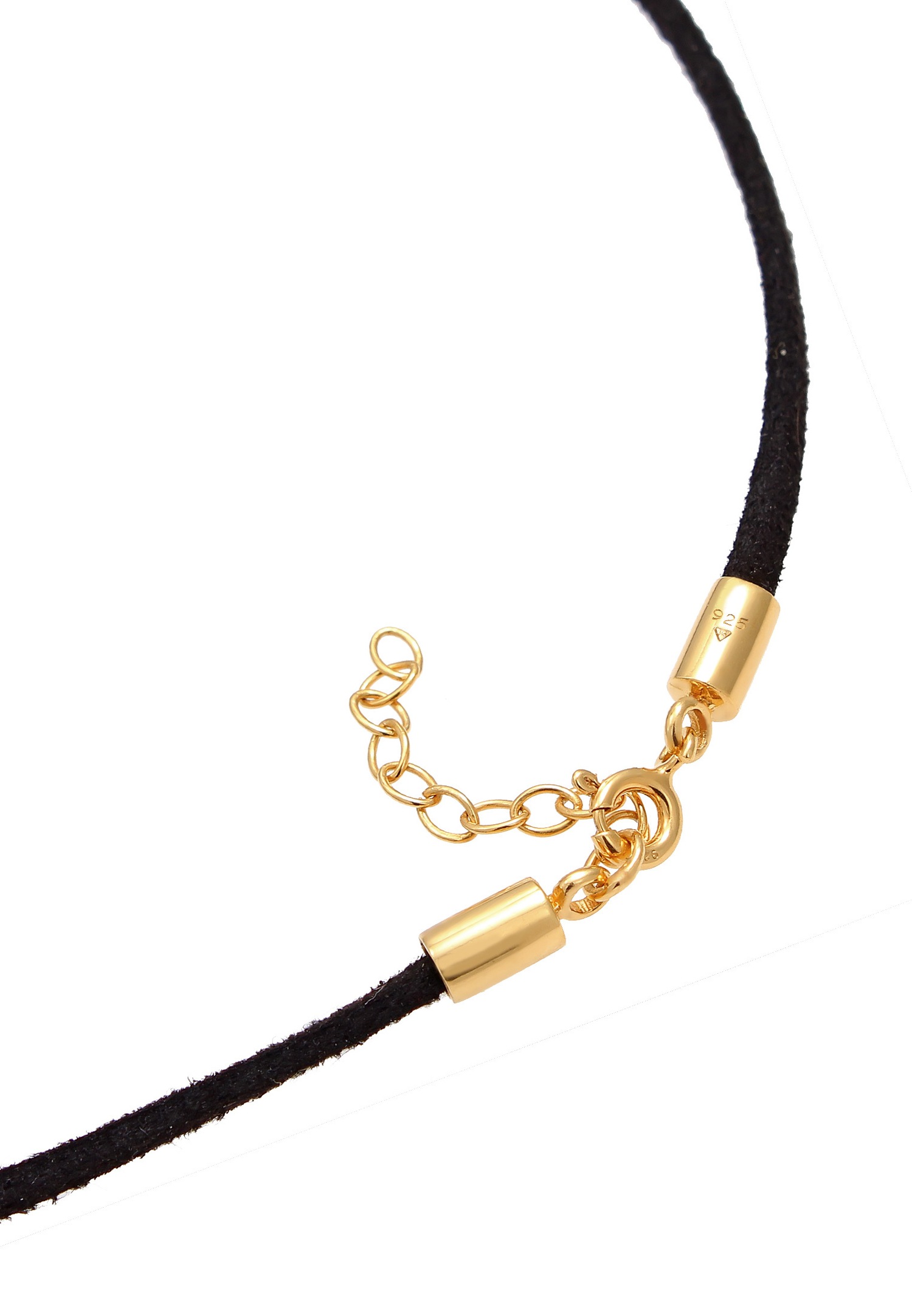 Elli Femmes choker look velours noir en argent sterling 925