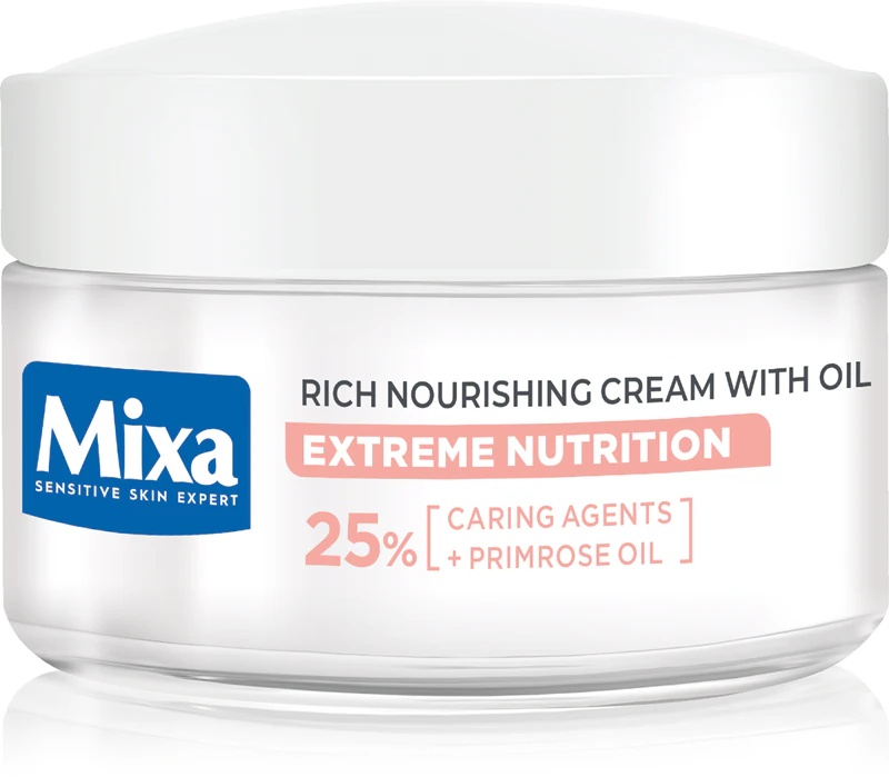 Mixa Extreme Nutrition bagātīgais mitrinošais krēms ar naktssveces eļļu