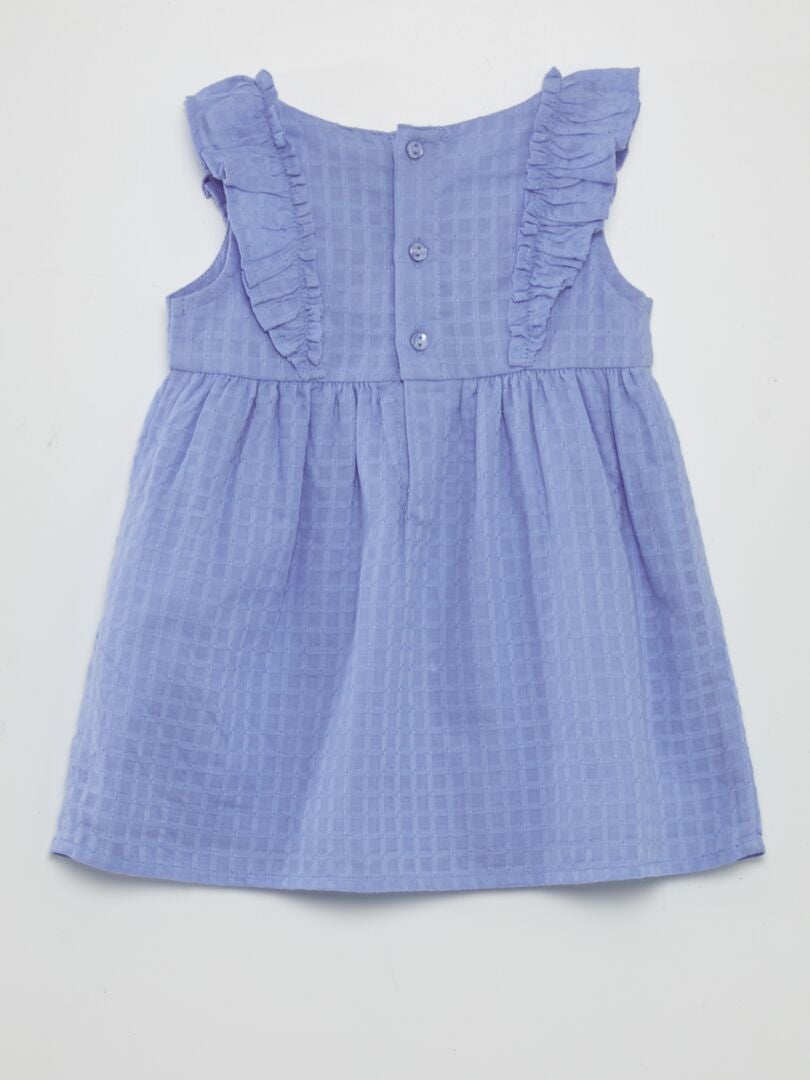 Mouwloze jurk met ruches - BLAUW