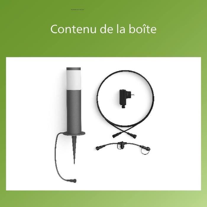 Bolardo exterior de baja tensión PHILIPS Garden Link, 24 W, IP44, 2700 K - Antracita