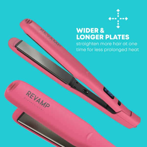 Žehlička na vlasy Revamp Progloss Wide Ultra Shine - Pink Power