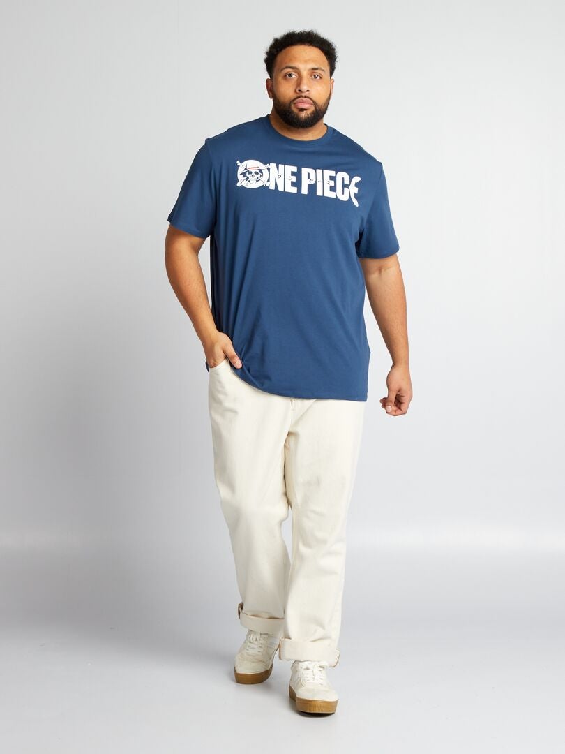 Camiseta de gola redonda 'One Piece' - AZUL