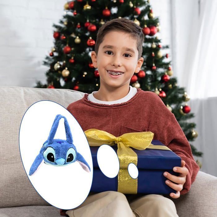 Peluche Sac À Dos enfants en peluche sac, Sac à bandoulière en toile avec grande capacité, Mini Sac à Dos Peluche,Bleu-25