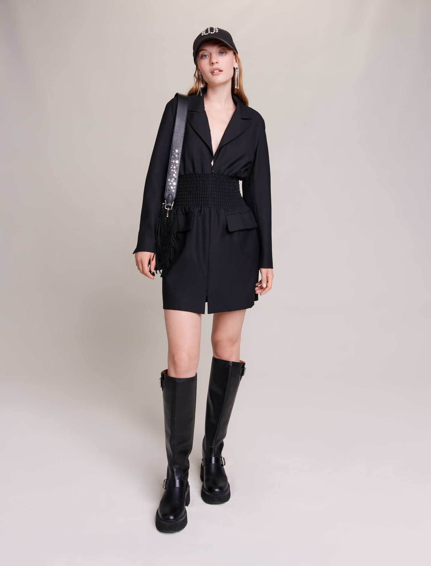 Rochie scurtă de smoking - Negru