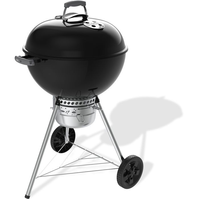 Barbecue à charbon - Weber - Original Kettle E-5730 - Ø57 cm - Thermomètre intégré - Clapet d'aération - 9 couverts - Noir