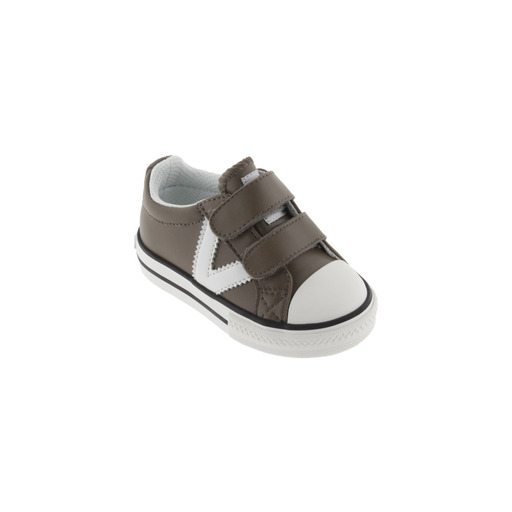  Victoria Tribu Sneakers i läder med kontrasterande logotyp och självhäftande remmar