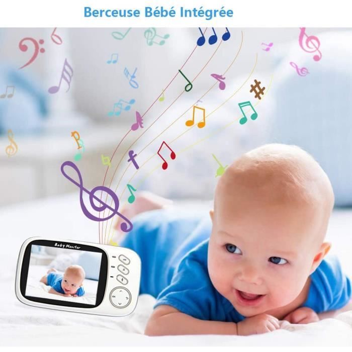 Monitor de video inalámbrico para bebés PIMPIMSKY con pantalla LCD a color de 3.2