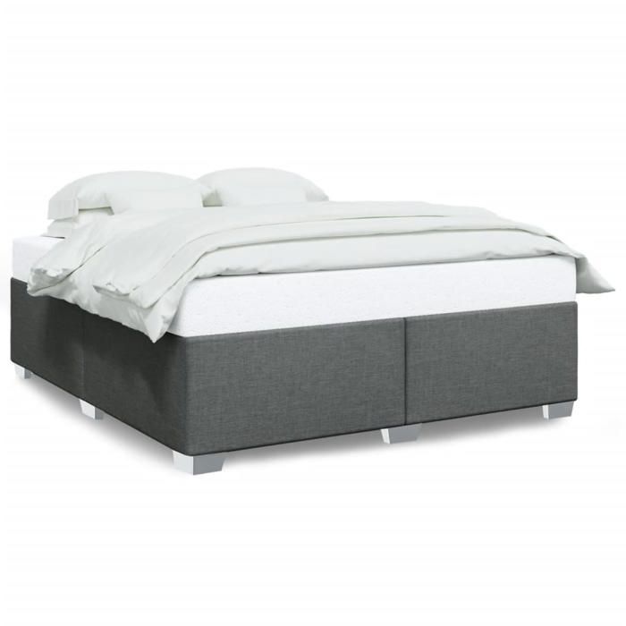 Letto matrimoniale per adulti - 200x200 cm, letto a una piazza e mezza, struttura letto, tessuto grigio scuro CHY29634736