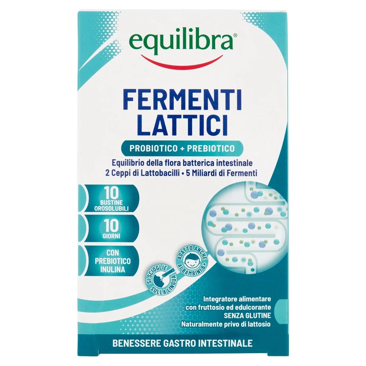 EQUILIBRA Equilibra Ferments Lactiques 10 sachets Complément alimentaire pour l'équilibre intestinal