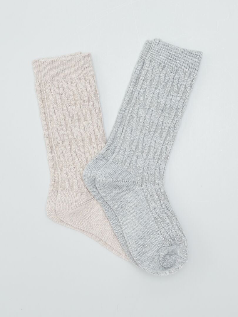 Pares de calcetines de color liso - BEIGE