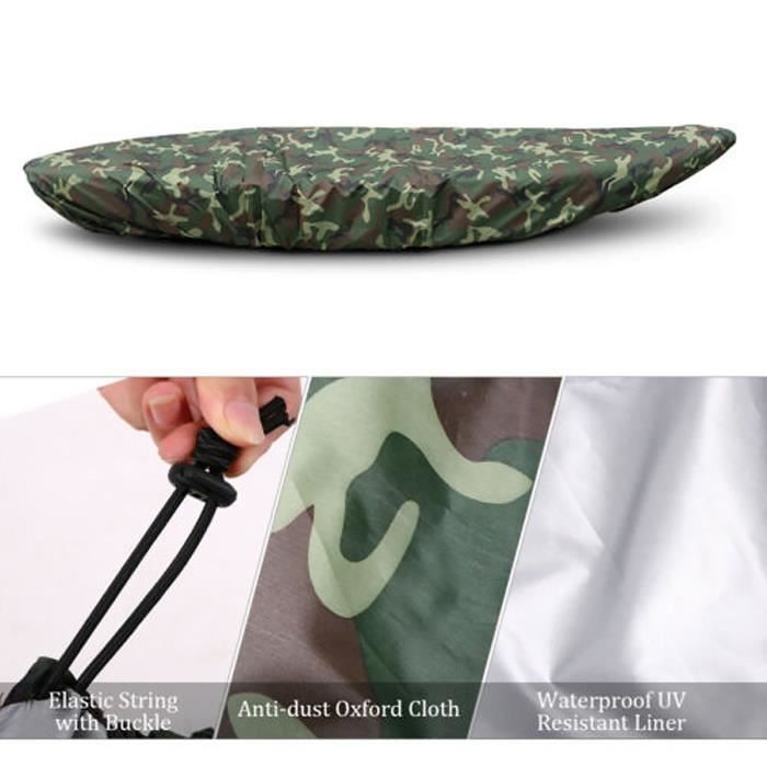 Funda impermeable, a prueba de polvo y resistente a los rayos UV para kayak/canoa/embarcación, con estampado de camuflaje, 5,1-5,5 m