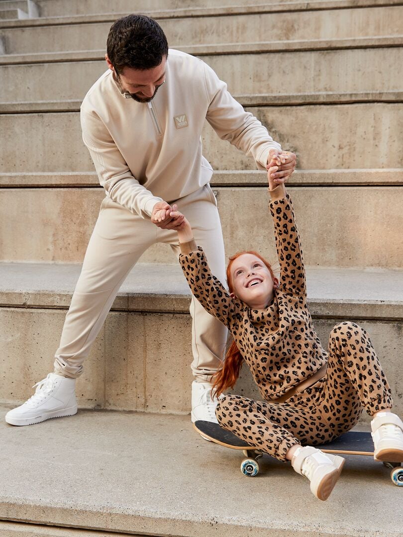 Sweatshirt met inspirerende tekst - BEIGE