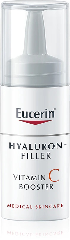 Eucerin Hyaluron-Filler C vitamīna pastiprinātājs, kas izgaismo grumbu mazinošu serumu ar C vitamīnu
