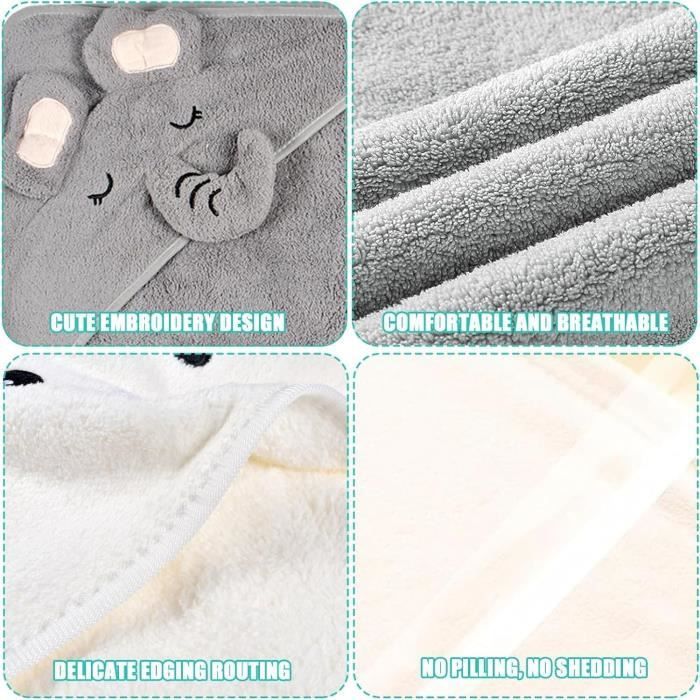 Juego de 3 piezas para el baño del bebé: capa, toalla de baño, toalla de rizo, suave y muy absorbente, toalla de baño para bebés de 0 a 5 años, 80 x 80 cm.