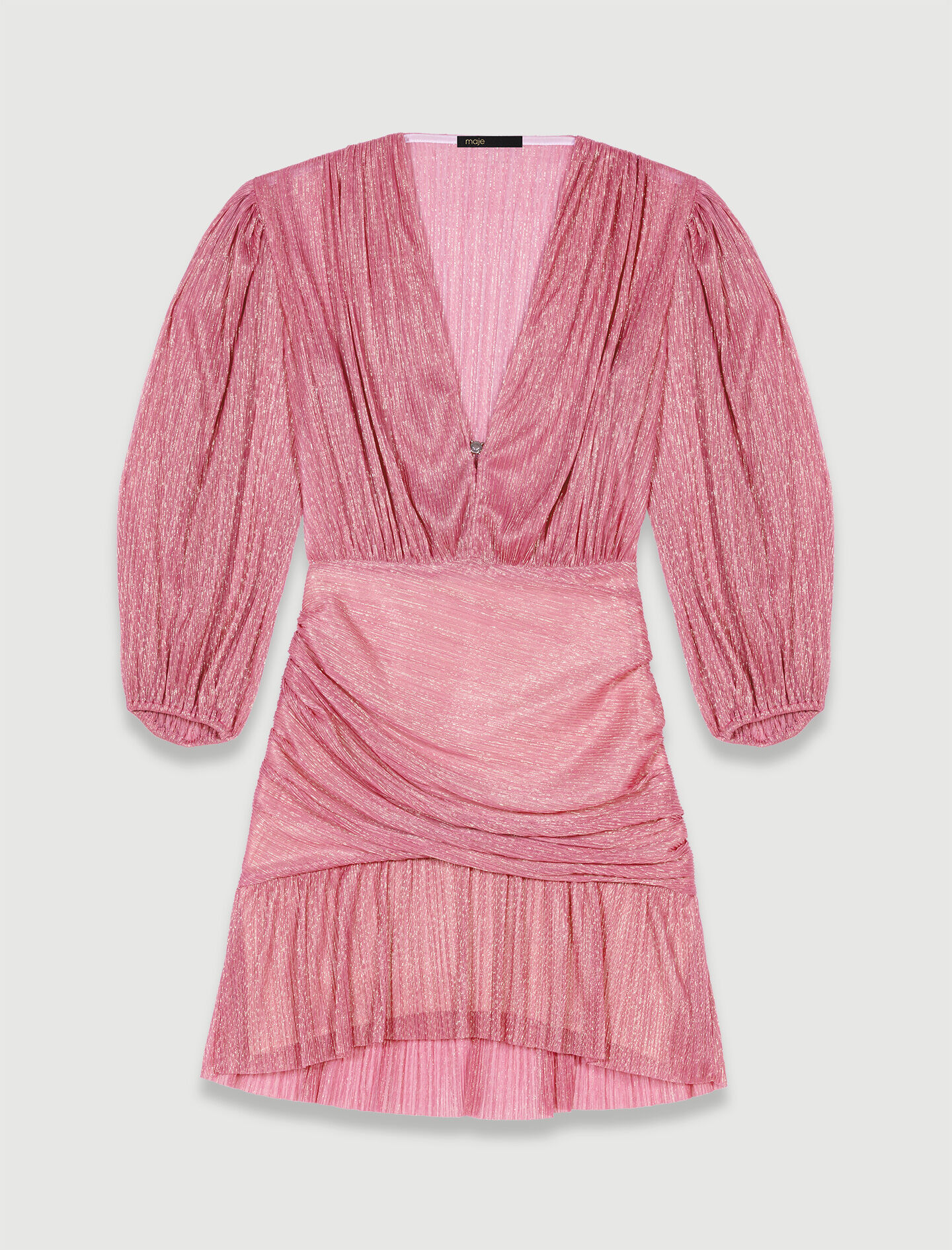 Korte laméjurk - Roze fuchsia