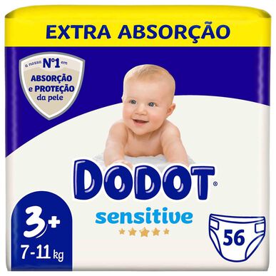 Dodot jautrios kūdikių sauskelnės 7-11 kg T3 56 vnt. 56 vnt.