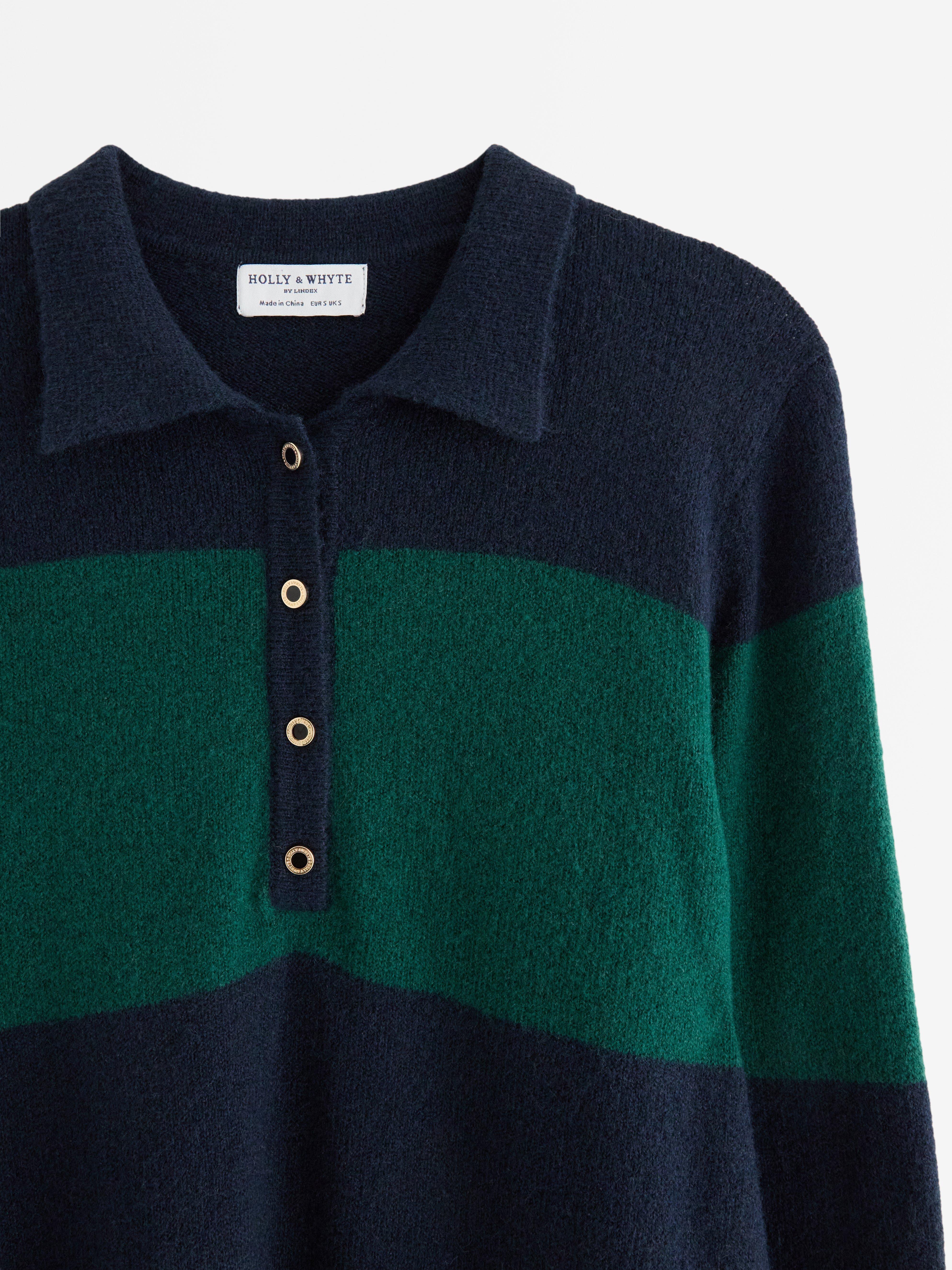 Minivestido de punto fino verde oscuro