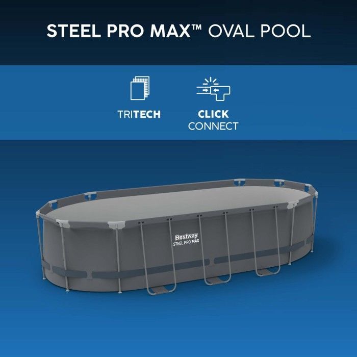 BESTWAY Bestway Piscine hors sol tubulaire ovale Bestway Steel Pro Max 549 x 274 x 122 cm gris sans accessoires