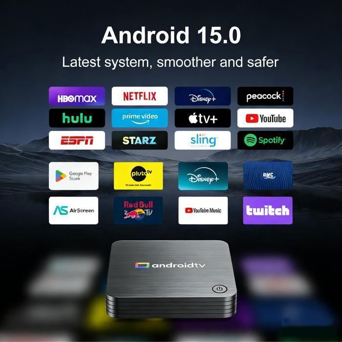 Android Box - Android 15.0 - 4K - 2/8 GB - IPTV Box - Android TV - Compatibilidad con múltiples interfaces - WiFi 2.4/5.0G - Reproductor multimedia