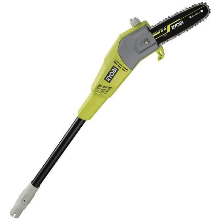 RYOBI - Podadora de pértiga de 750 W - Barra guía angular de 20 cm - Ángulo de 15° - 10 m/s - Tubo de extensión de 90 cm - Barra guía angular de 15° - RPP750S