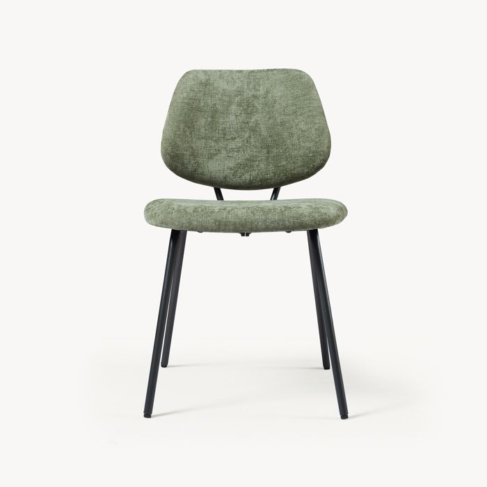Juego de 4 sillas de comedor Köma de color verde oscuro