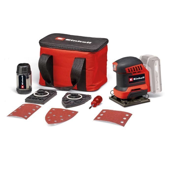 Einhell Ponceuse vibrante sans fil avec 3 plateaux TE-OS 18/113 3X Li-Solo PXC (18V) Livré sans Batterie ni Chargeur