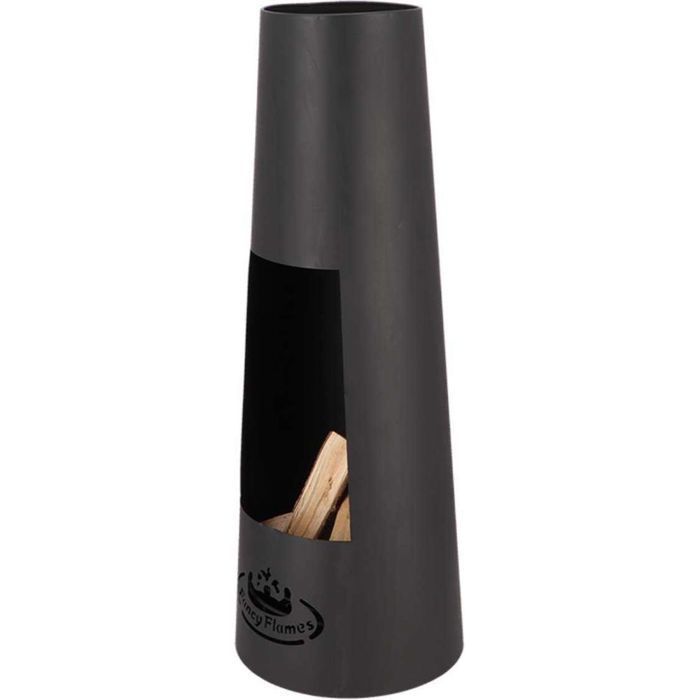 Calefactor de patio - Diseño Esschert - Redondo - Metal - Negro - Diámetro 37,5 cm x Altura 100,50 cm