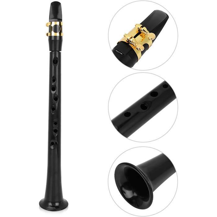Saxofone de bolso, saxofone de bolso portátil, saxofone para estudo com estojo, instrumento de sopro em Si bemol.