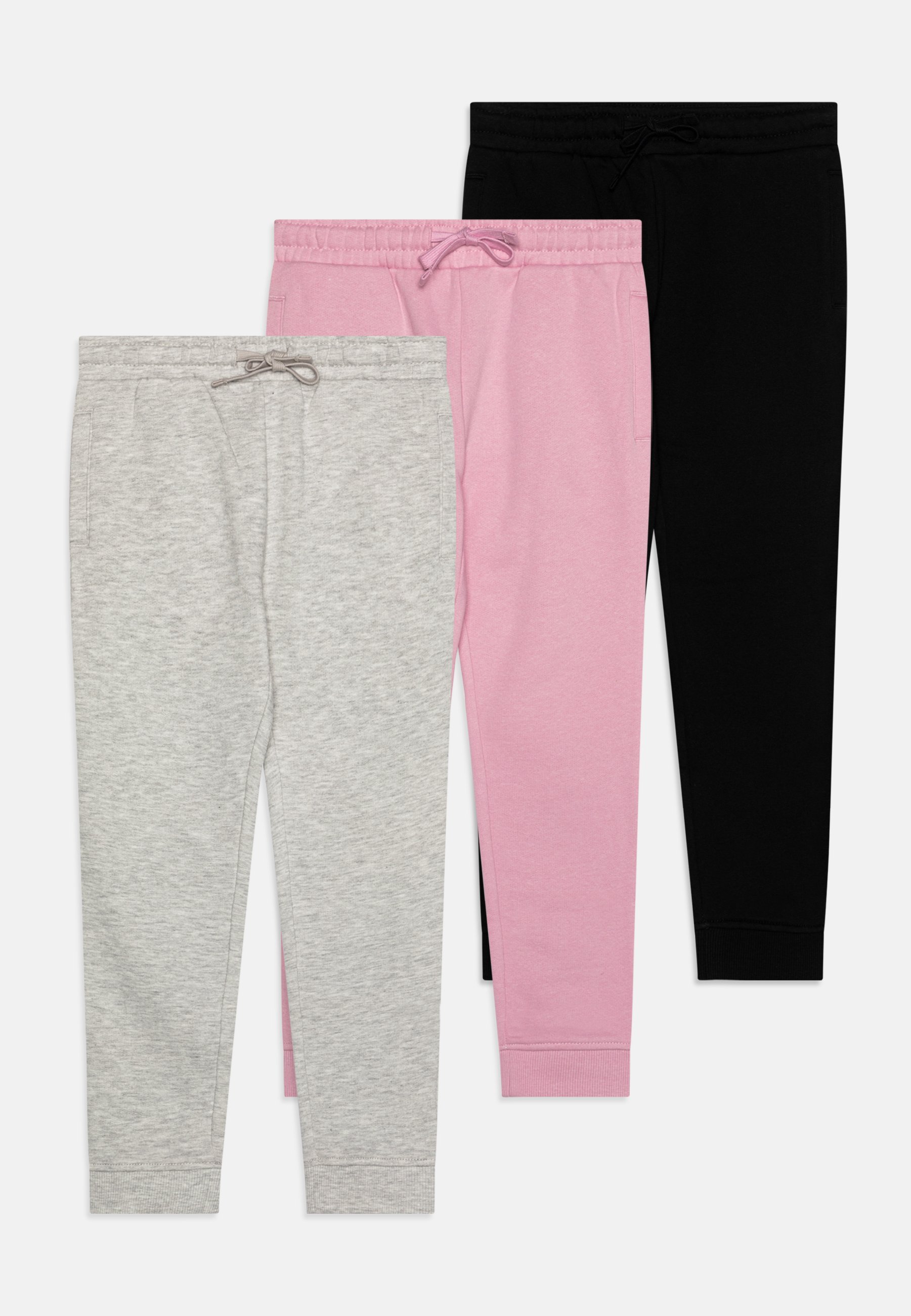 Friboo UNISEX CONFEZIONE DA 3 - Pantaloni della tuta - nero/grigio chiaro screziato/rosa