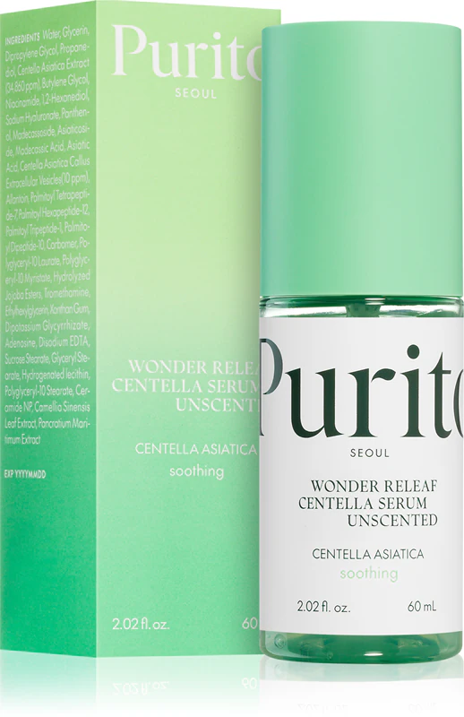 Purito Wonder Releaf Centella Serum Regeneračné sérum na tvár bez vône na upokojenie a posilnenie citlivej pokožky
