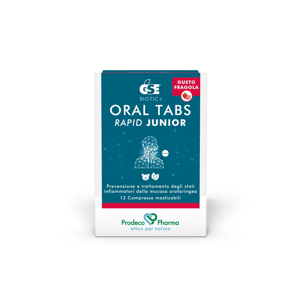 GSE Gse Oral Tabs Rapid Junior Aardbei 12 ontstekingsremmende tabletten