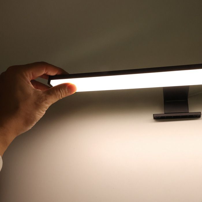 Applique mural LED 12W 50 cm IP44 pour salle de bain, miroir et meuble,slim, en aluminium noir mat avec lumière blanche neutre